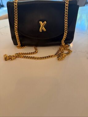 Vintage Leather Pablo Picasso Crossbody Bag with Gold Chain Strap